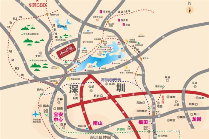 光大山湖城花园交通图